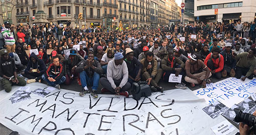 Protestas en Madrid por la muerte de un vendedor ambulante